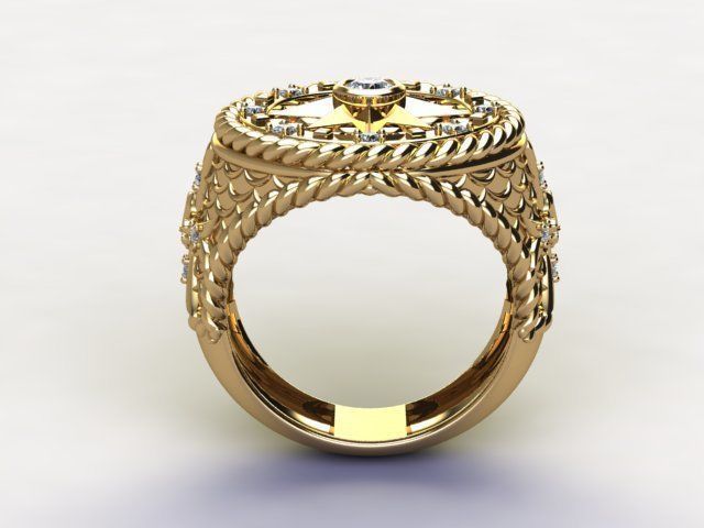 10074 gold ring with diamonds 3D print model_1