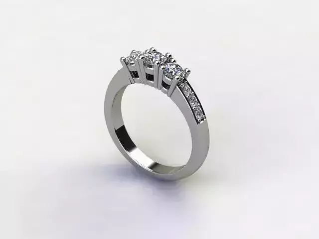 10077 three stone diamond engagement ring
