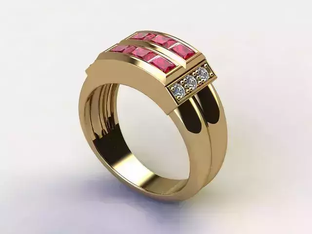 10078 gold ring with sapphires and diamonds