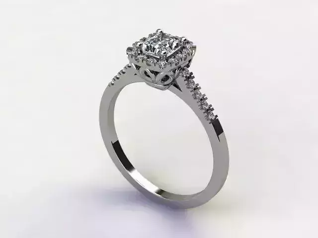 10080 engagement ring with cushion cut diamond