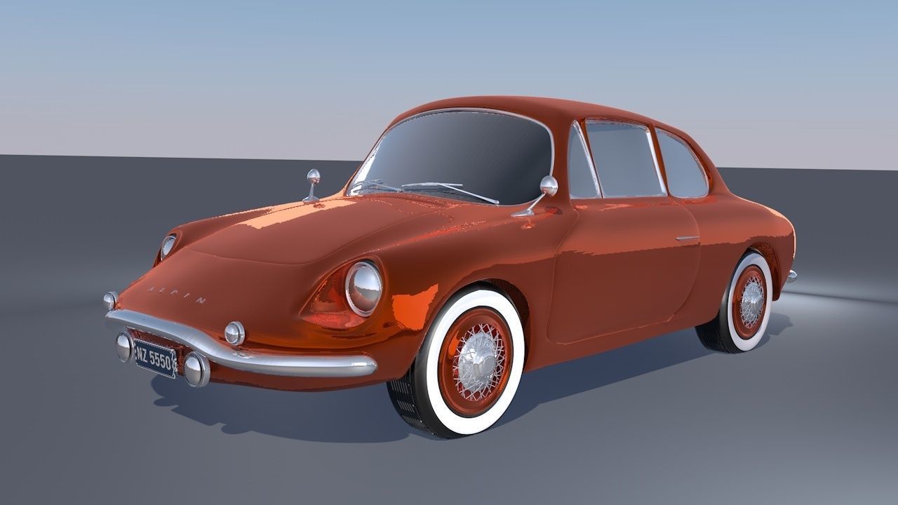 ALPINE GT4 1969 CAR Low-poly 3D model_3