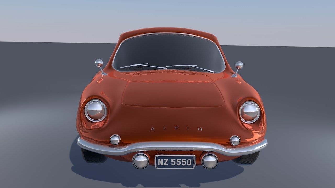 ALPINE GT4 1969 CAR Low-poly 3D model_11