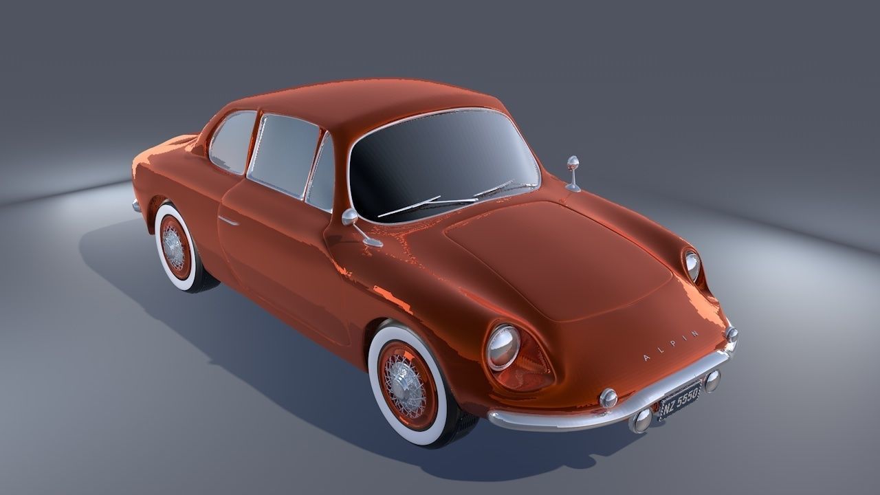 ALPINE GT4 1969 CAR Low-poly 3D model_5
