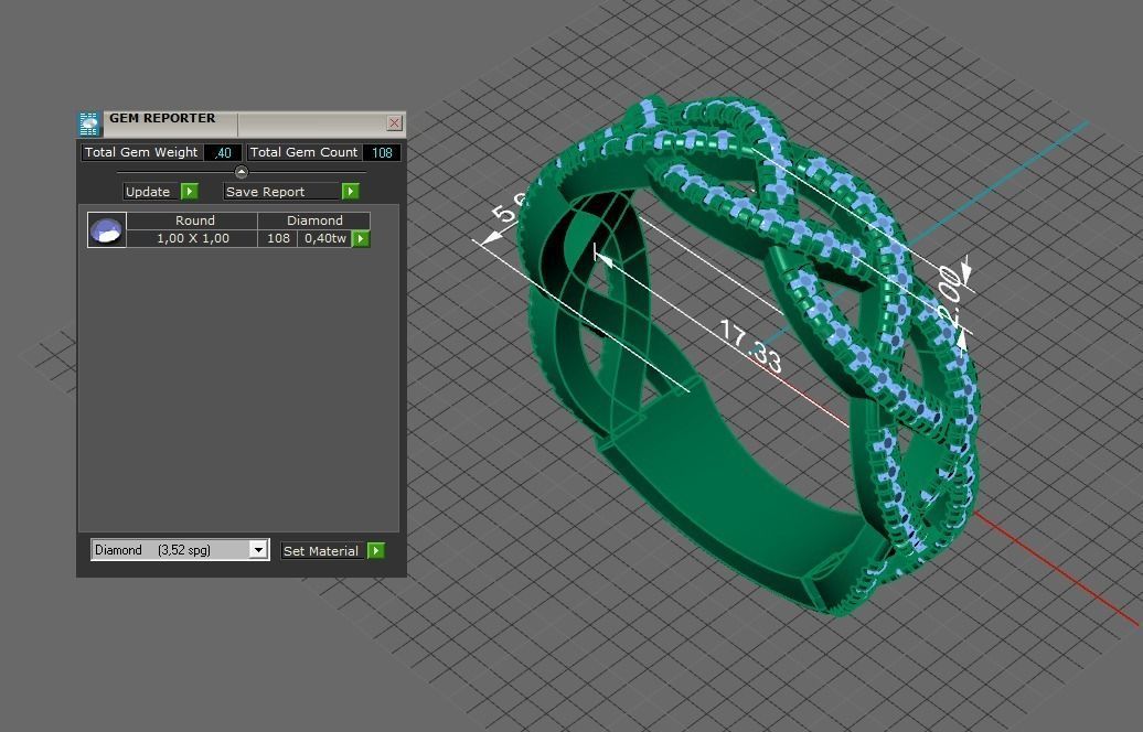 braided gold ring with diamonds 3D print model_16