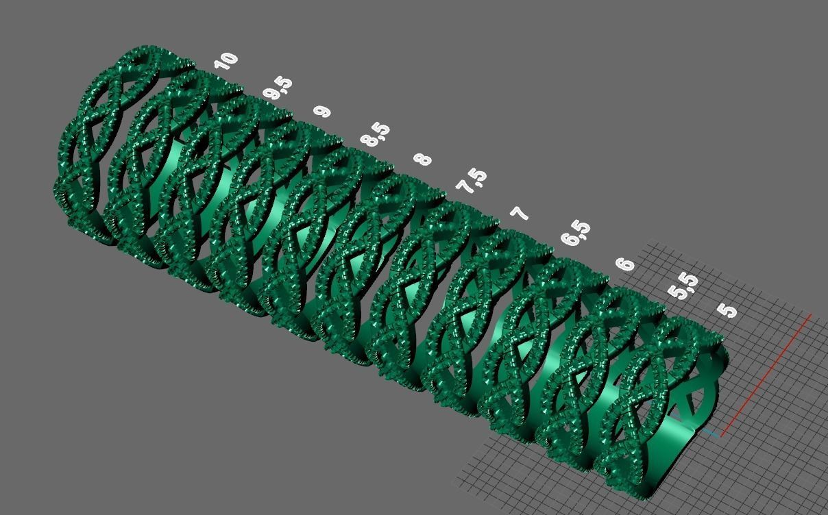 braided gold ring with diamonds 3D print model_19