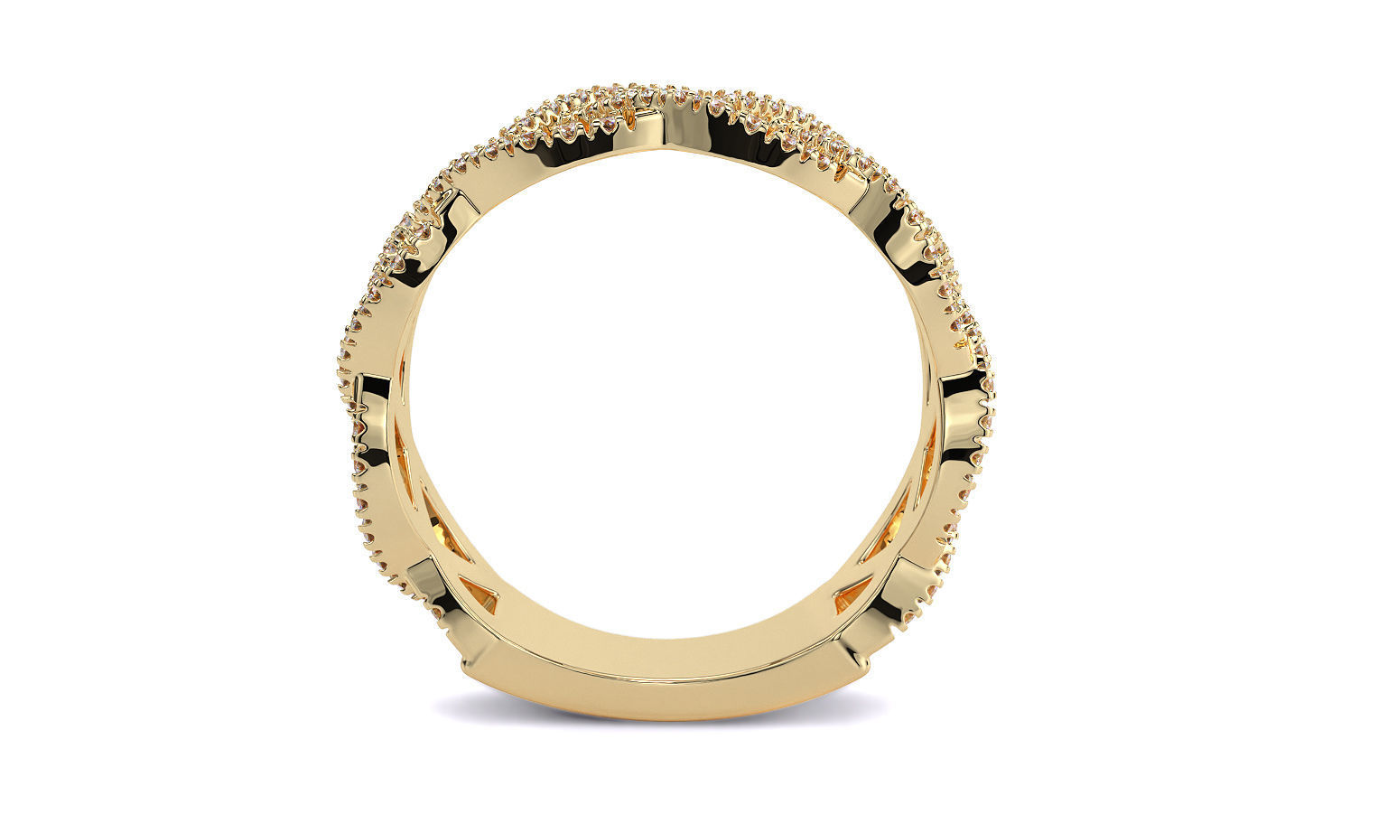 braided gold ring with diamonds 3D print model_5