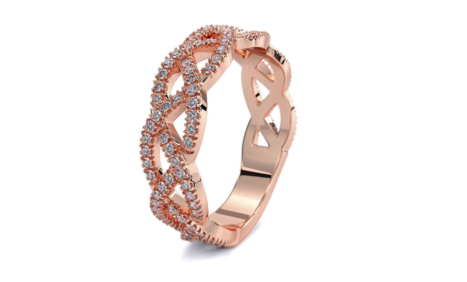 braided gold ring with diamonds 3D print model_12