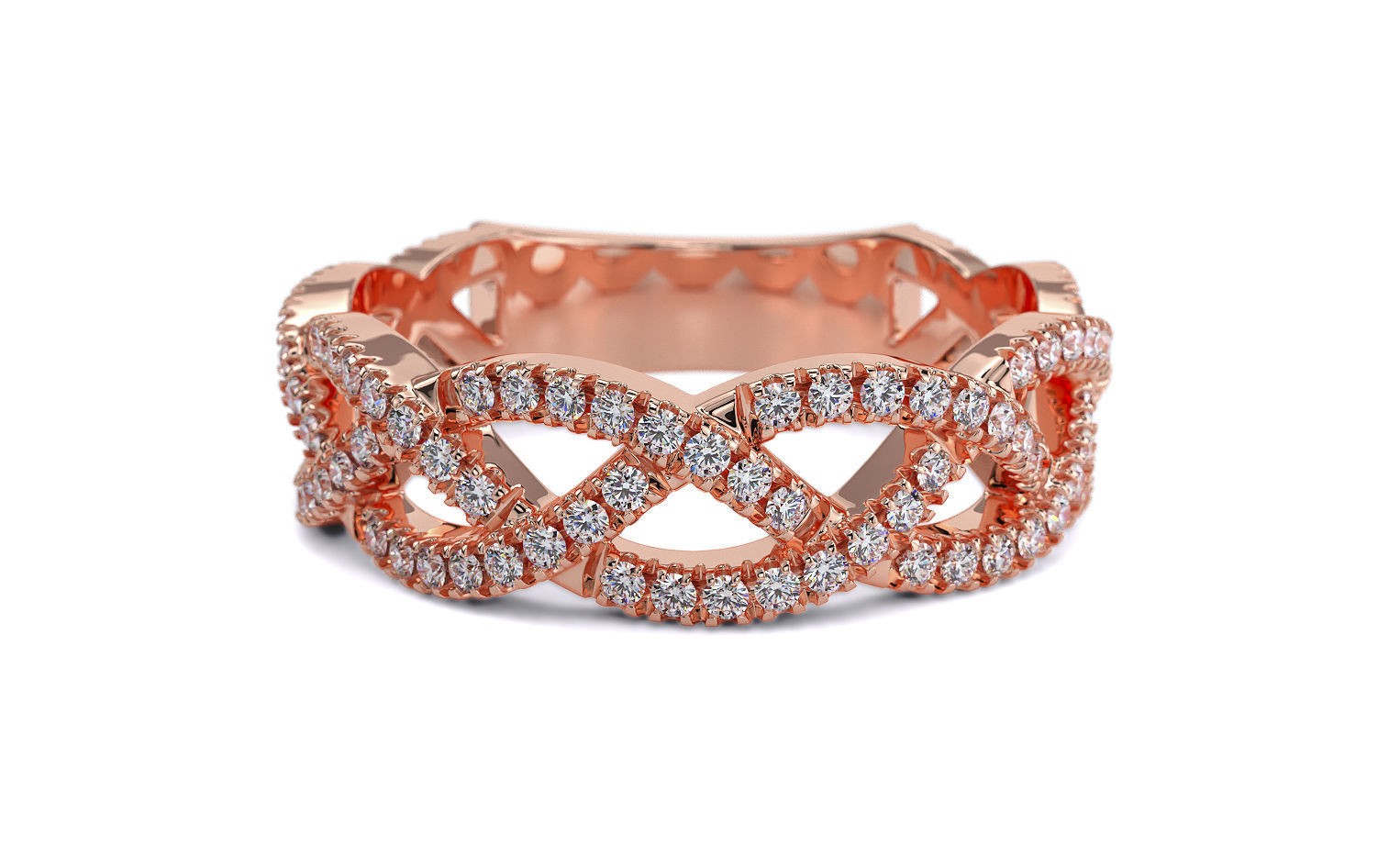 braided gold ring with diamonds 3D print model_13