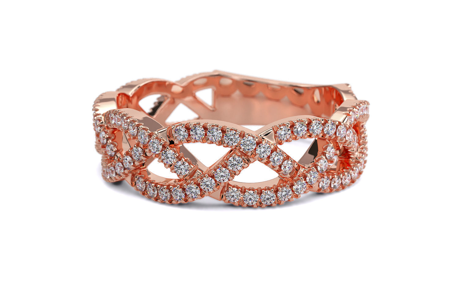 braided gold ring with diamonds 3D print model_14