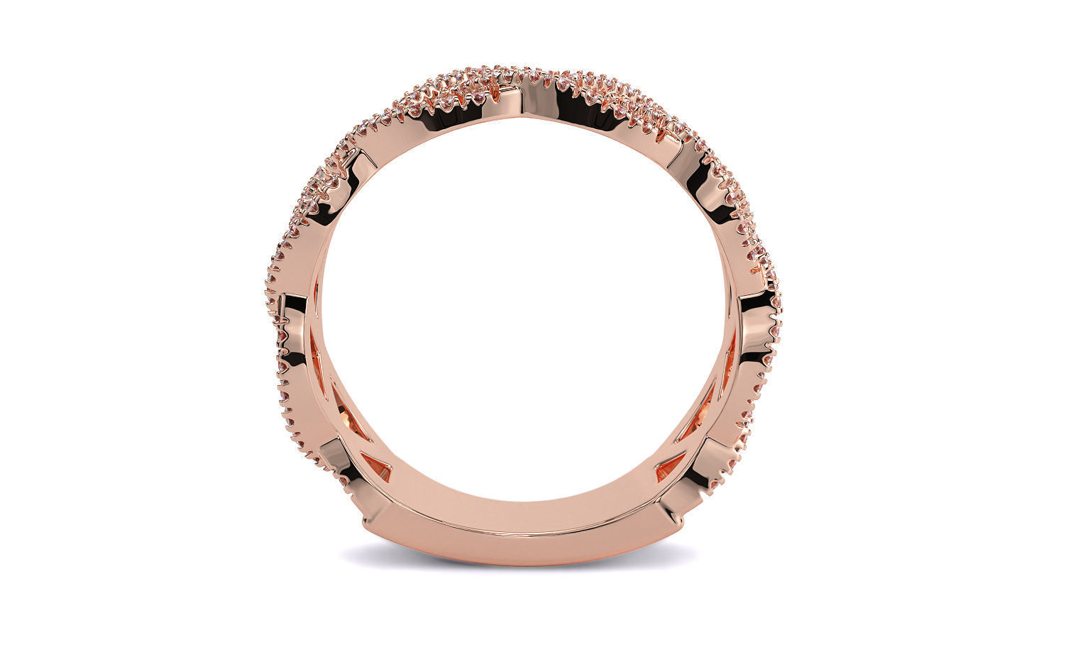 braided gold ring with diamonds 3D print model_10