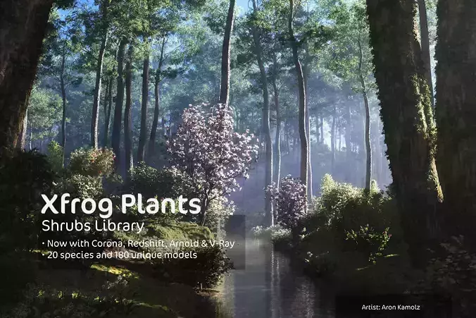 2020 XfrogPlants Shrubs Library  3D model