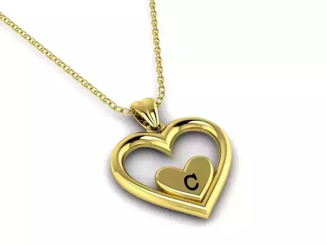 Alphabet ENAMEL 2 Pendant Letter C 3D print model Alphabet ENAMEL 2 Pendant Letter C 3D print model