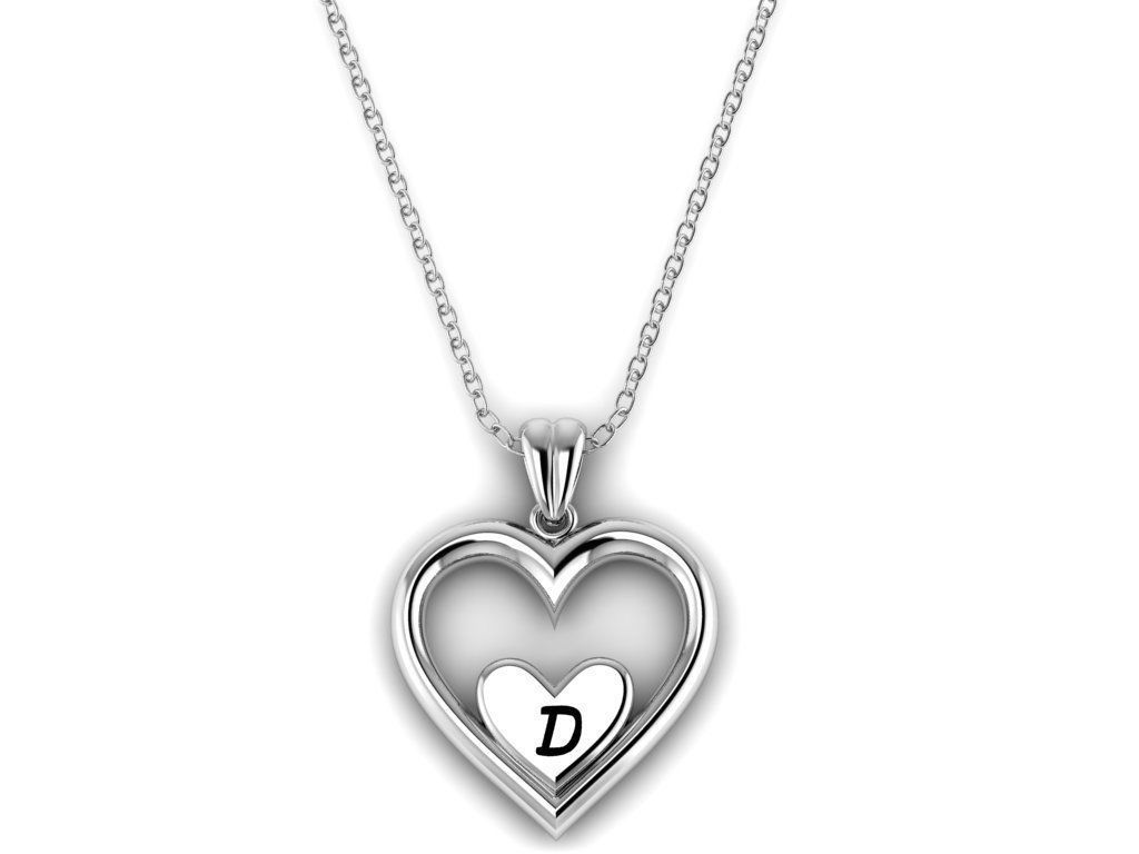 Alphabet ENAMEL 2 Pendant Letter D 3D print model_10