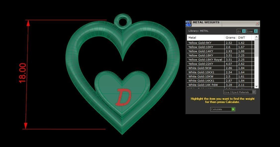 Alphabet ENAMEL 2 Pendant Letter D 3D print model_3