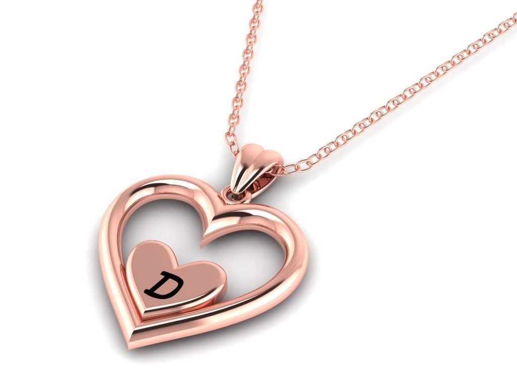 Alphabet ENAMEL 2 Pendant Letter D 3D print model_9