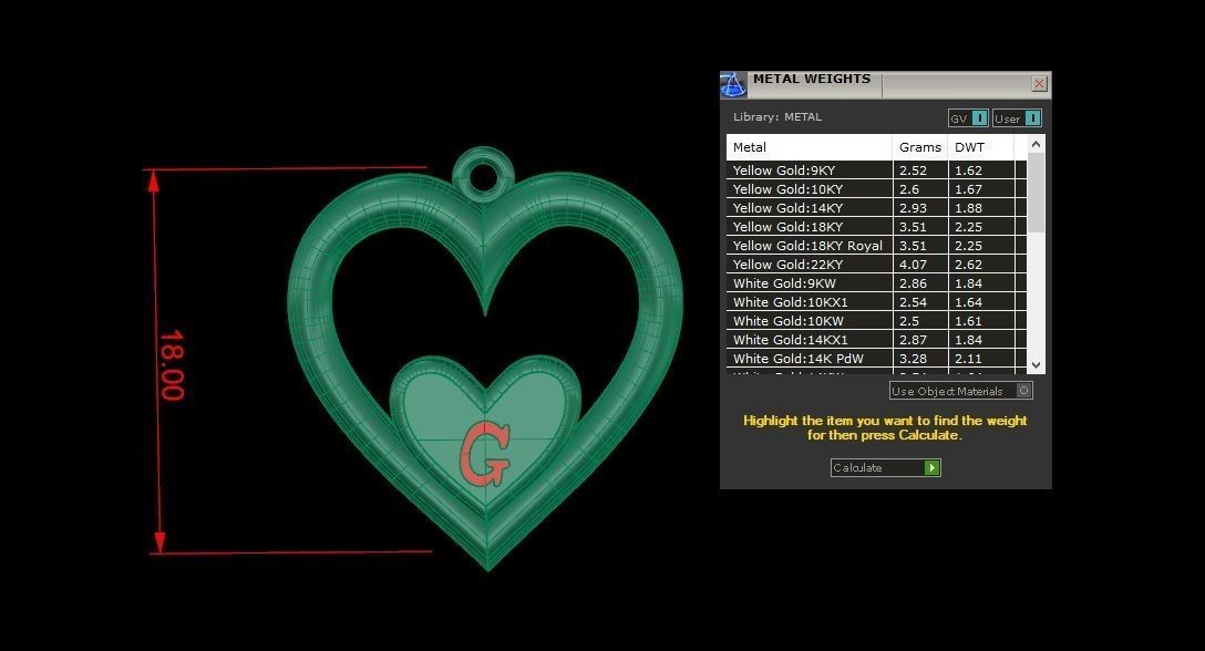 Alphabet ENAMEL 2 Pendant Letter G 3D print model_3