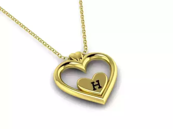 Alphabet ENAMEL 2 Pendant Letter H 3D print model Alphabet ENAMEL 2 Pendant Letter H 3D print model