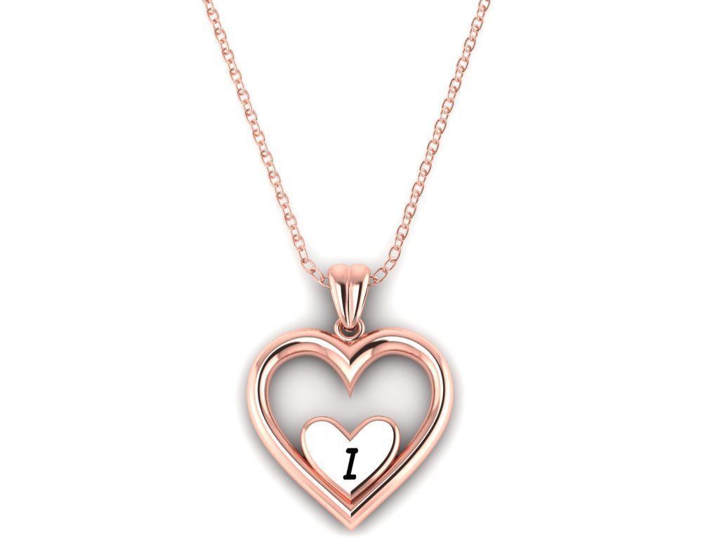 Alphabet ENAMEL 2 Pendant Letter I 3D print model_4