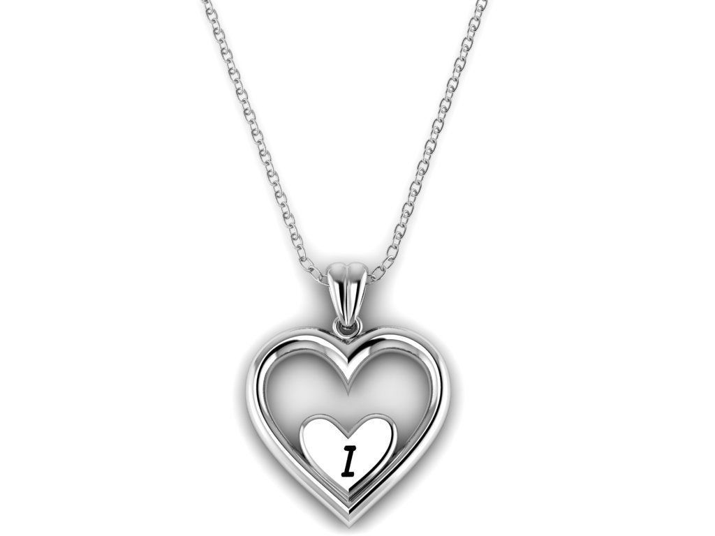 Alphabet ENAMEL 2 Pendant Letter I 3D print model_7