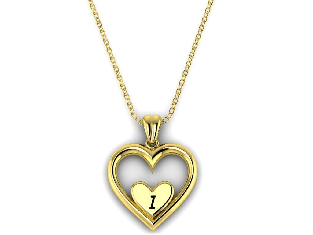 Alphabet ENAMEL 2 Pendant Letter I 3D print model_2