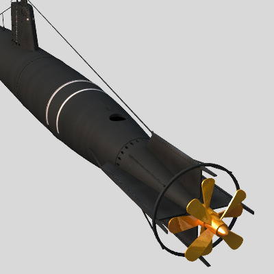Type A Japanese Submarine 3D model_5
