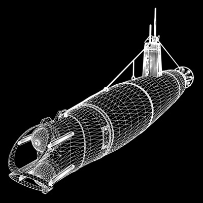 Type A Japanese Submarine 3D model_7