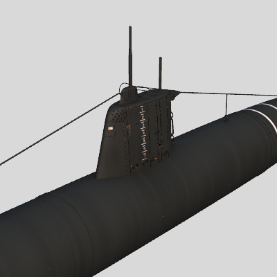 Type A Japanese Submarine 3D model_8