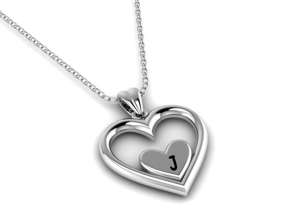 Alphabet ENAMEL 2 Pendant Letter J 3D print model_8