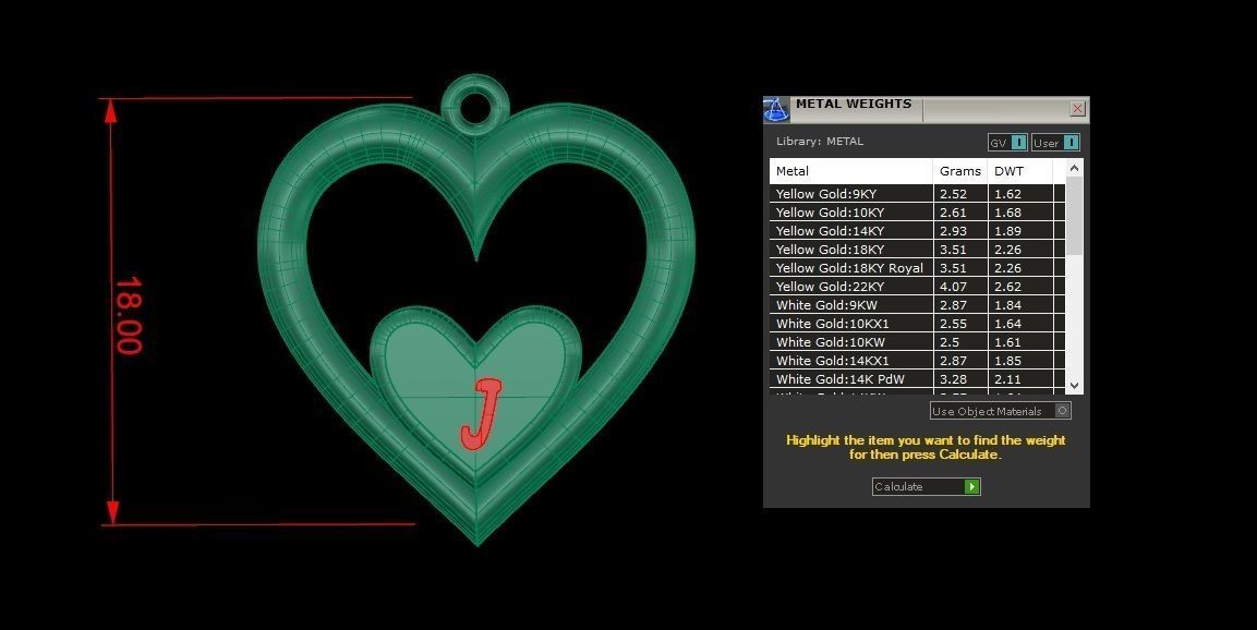 Alphabet ENAMEL 2 Pendant Letter J 3D print model_19