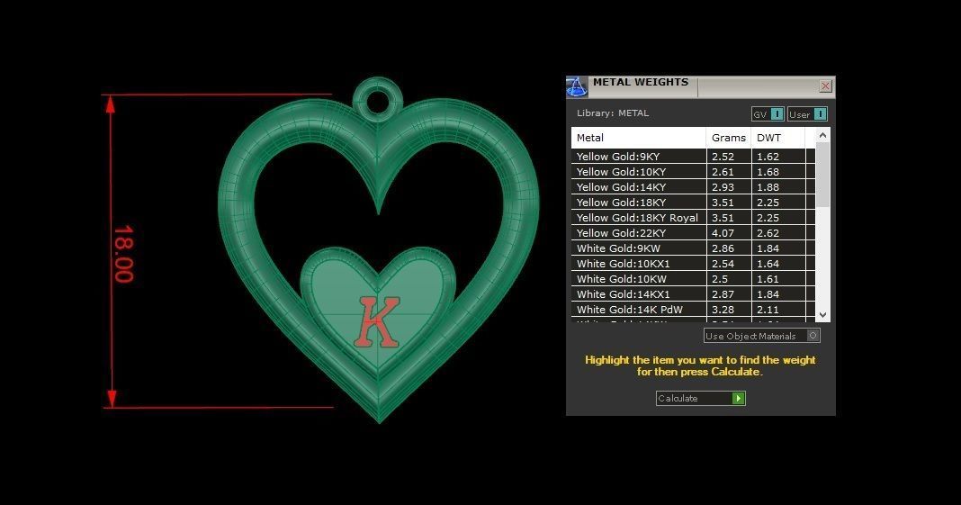 Alphabet ENAMEL 2 Pendant Letter K 3D print model_19