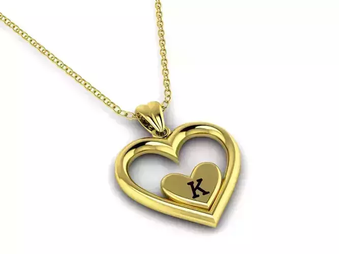 Alphabet ENAMEL 2 Pendant Letter K 3D print model Alphabet ENAMEL 2 Pendant Letter K 3D print model