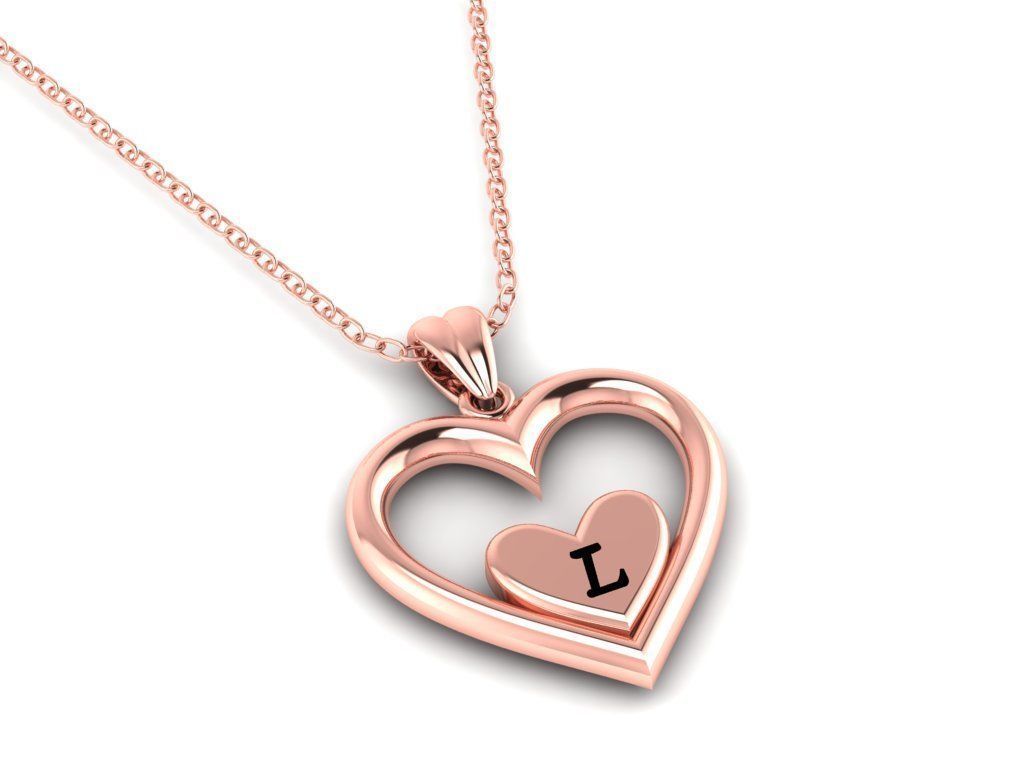 Alphabet ENAMEL 2 Pendant Letter L 3D print model_18