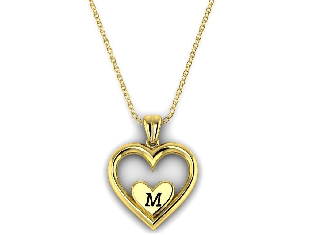 Alphabet ENAMEL 2 Pendant Letter M 3D print model_2