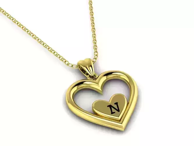 Alphabet ENAMEL 2 Pendant Letter N 3D print model Alphabet ENAMEL 2 Pendant Letter N 3D print model