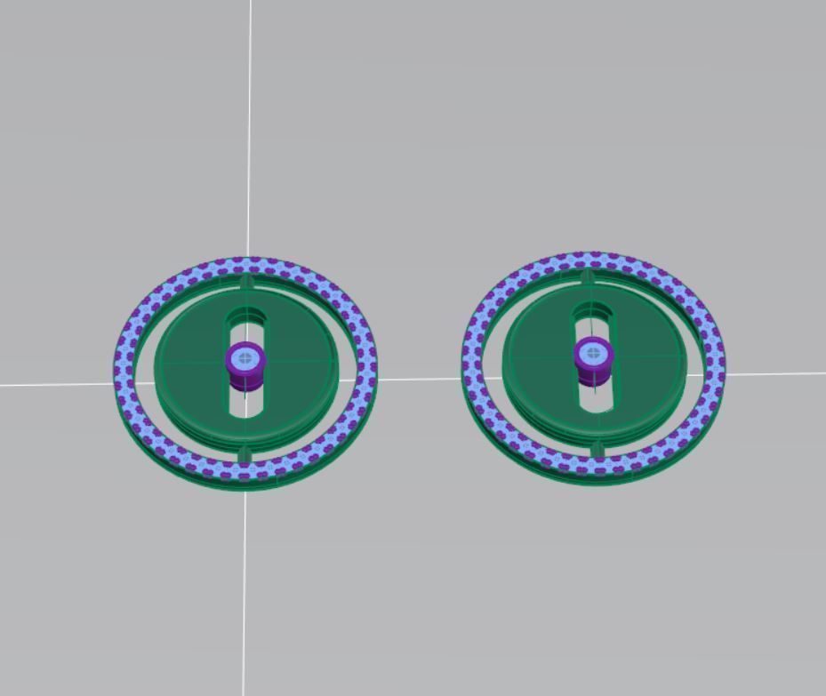 earring two rose gold stud earrings with diamonds 3D model_3