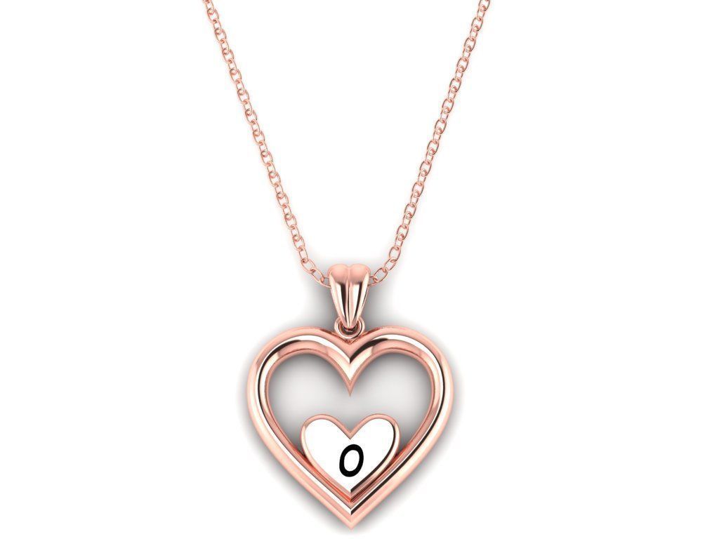 Alphabet ENAMEL 2 Pendant Letter O 3D print model_17