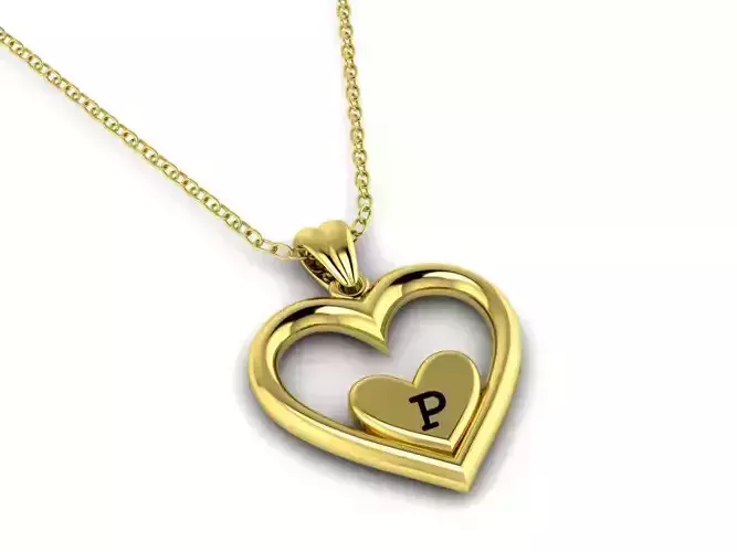 Alphabet ENAMEL 2 Pendant Letter P 3D print model