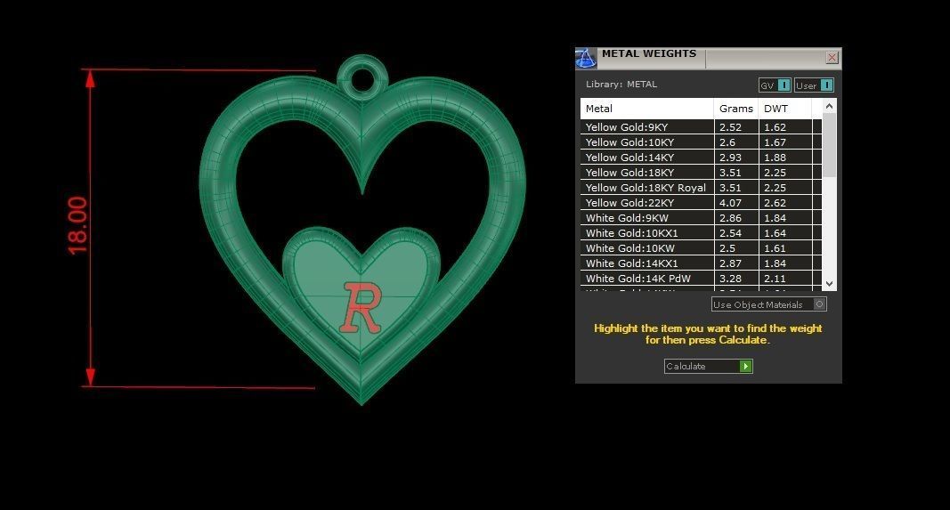 Alphabet ENAMEL 2 Pendant Letter R 3D print model_3