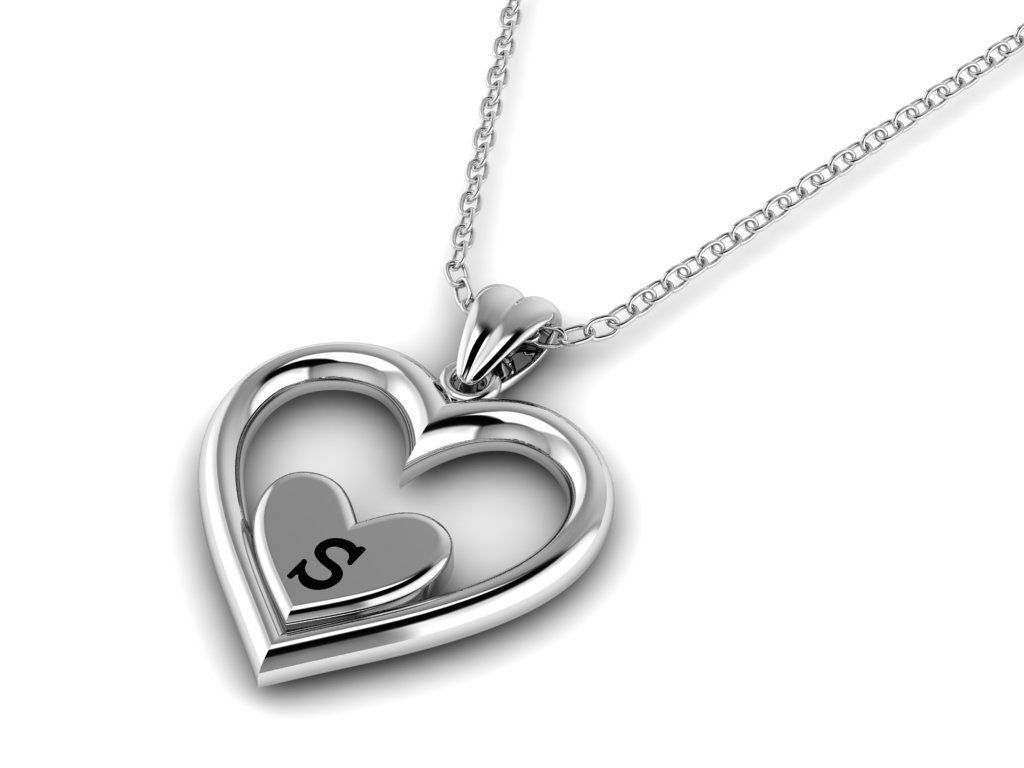 Alphabet ENAMEL 2 Pendant Letter S 3D print model_9