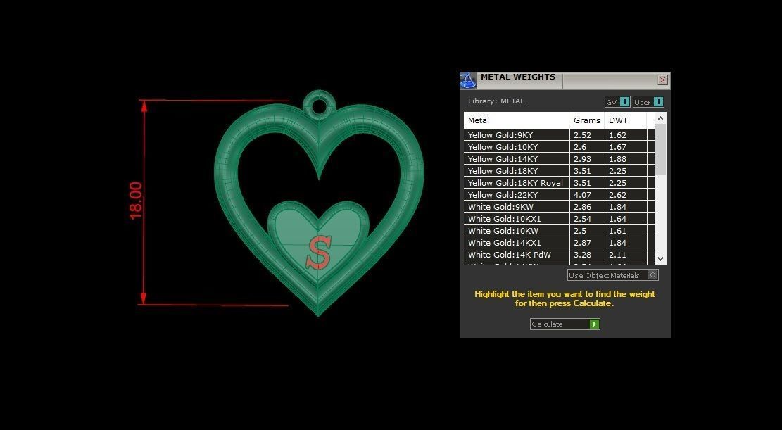 Alphabet ENAMEL 2 Pendant Letter S 3D print model_19