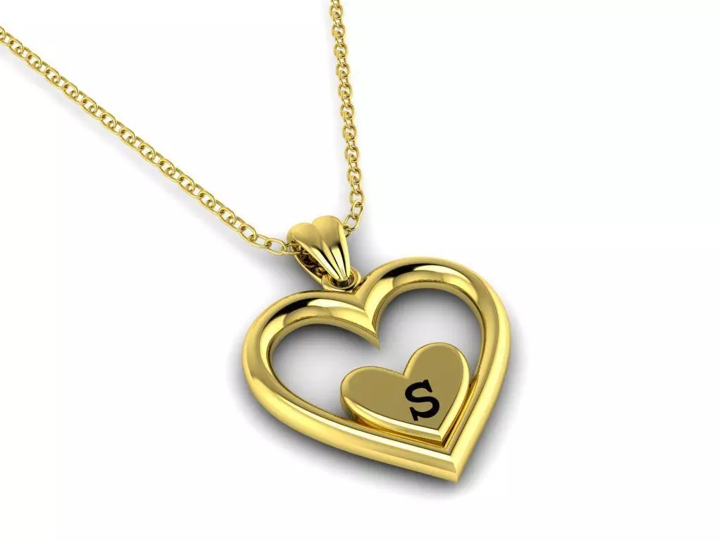 Alphabet ENAMEL 2 Pendant Letter S 3D print model_0