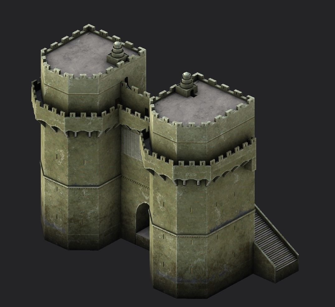 Torres de Serranos Low-poly 3D model_5