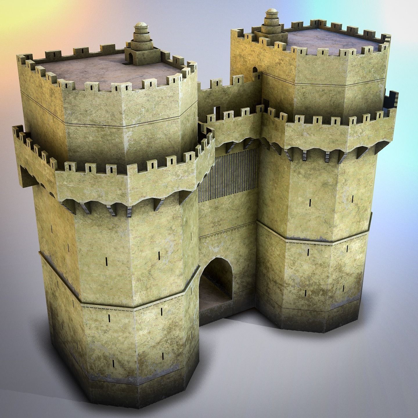 Torres de Serranos Low-poly 3D model_3