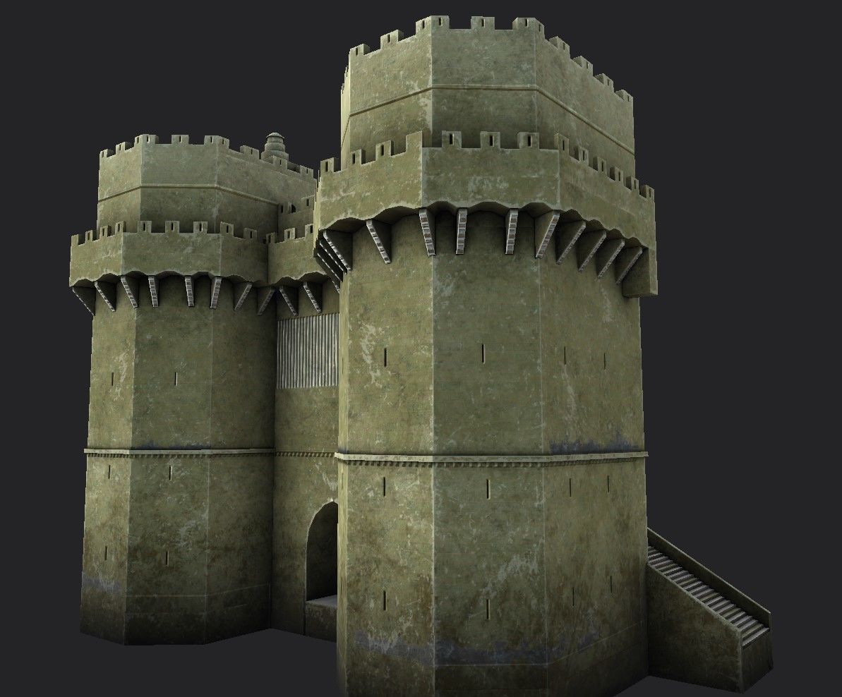Torres de Serranos Low-poly 3D model_18