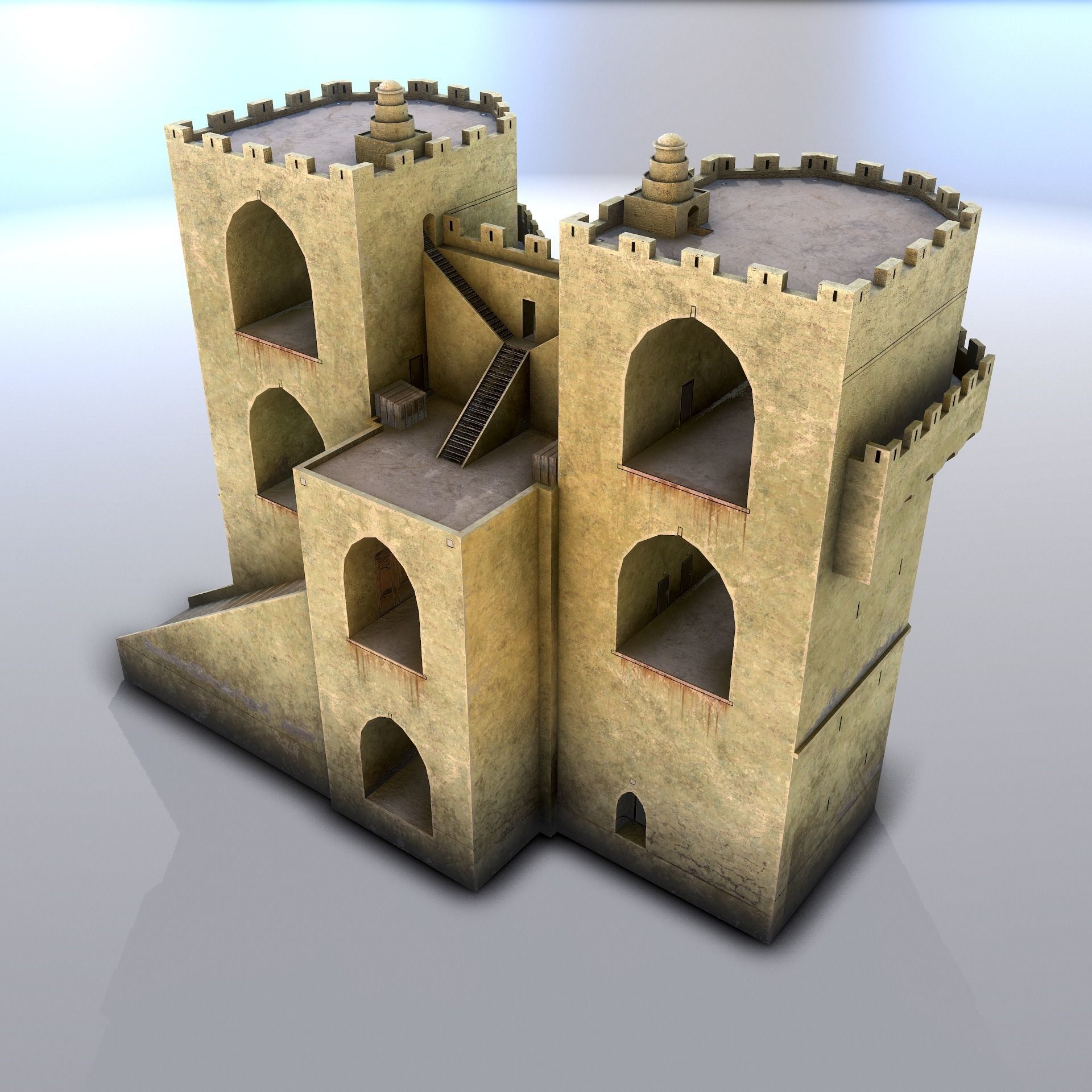 Torres de Serranos Low-poly 3D model_4