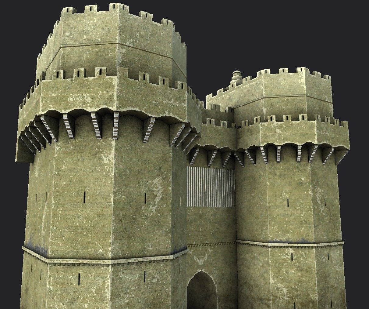 Torres de Serranos Low-poly 3D model_16