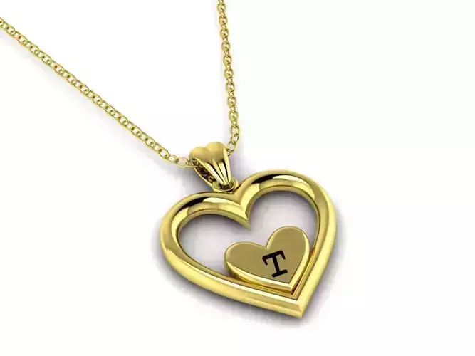 Alphabet ENAMEL 2 Pendant Letter T 3D print model Alphabet ENAMEL 2 Pendant Letter T 3D print model