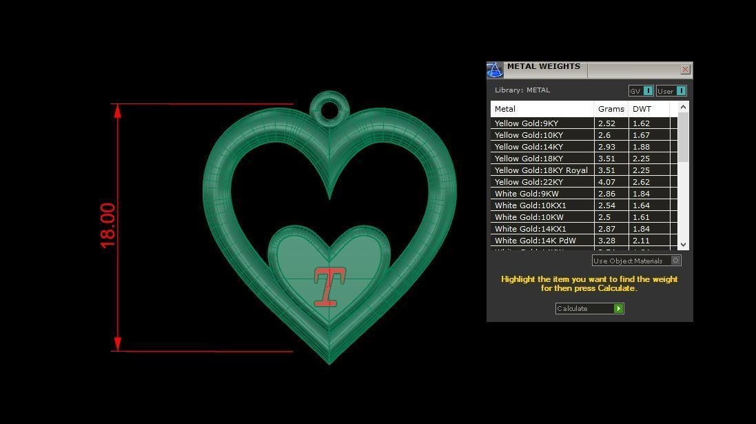 Alphabet ENAMEL 2 Pendant Letter T 3D print model_3