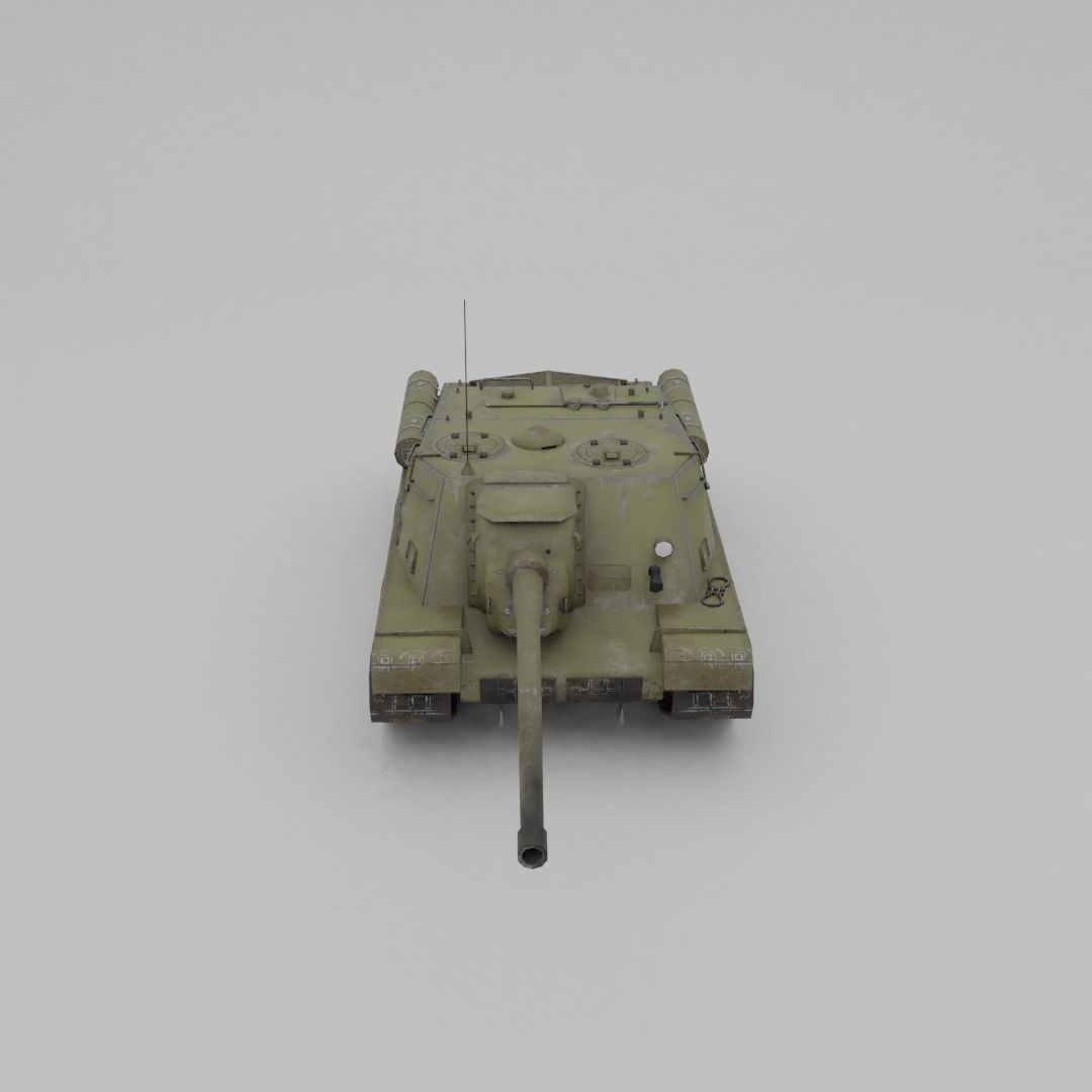 ISU-122 Tank Destroyer Low-poly 3D model_16