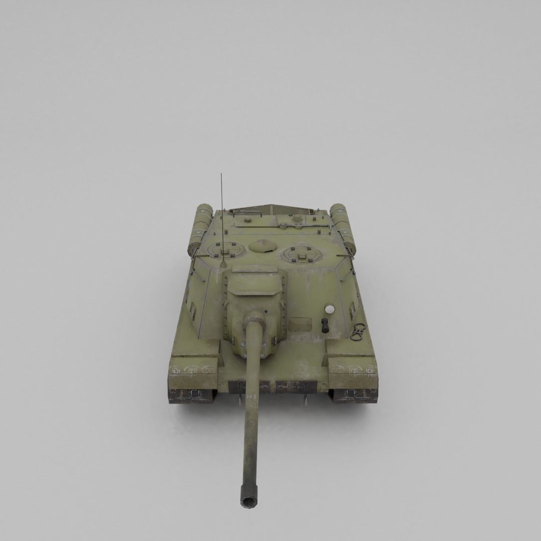 ISU-122 Tank Destroyer Low-poly 3D model_4